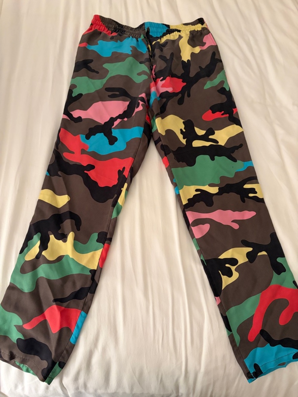 Valentino Silk Multicolor Camo Print Pants